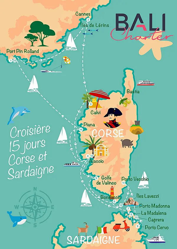 Corsica & Sardinia: 15 days of total disconnection departing from Port Pin Rolland